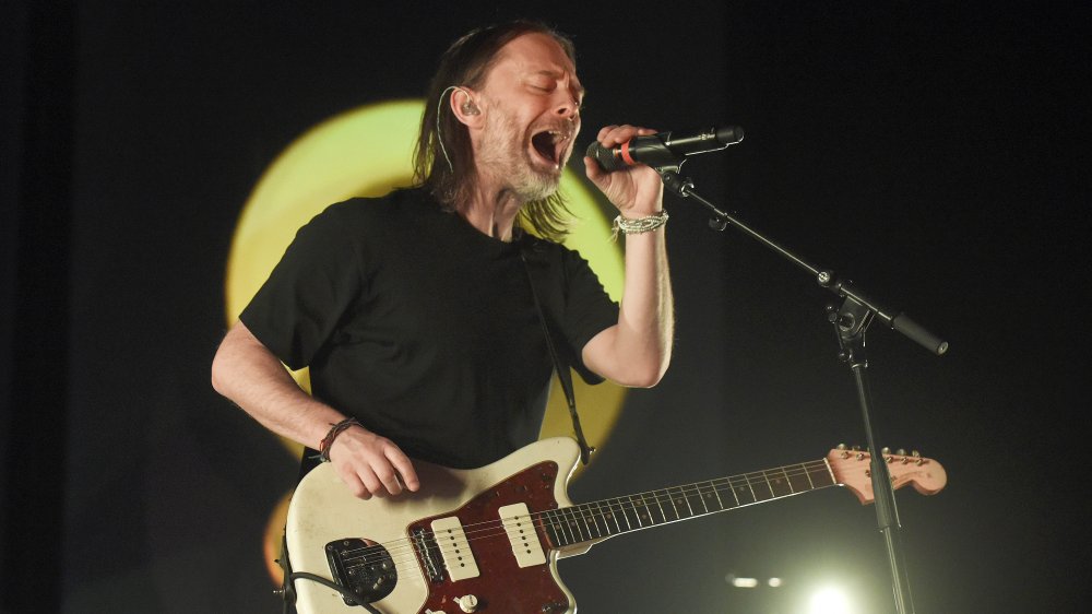 Thom Yorke performs for a crowd in 2018