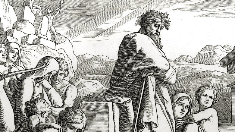 illustration of cain, his wife, and citypeople