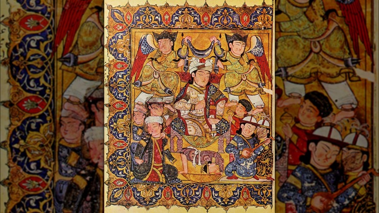A painting of an enthroned Egyptian prince