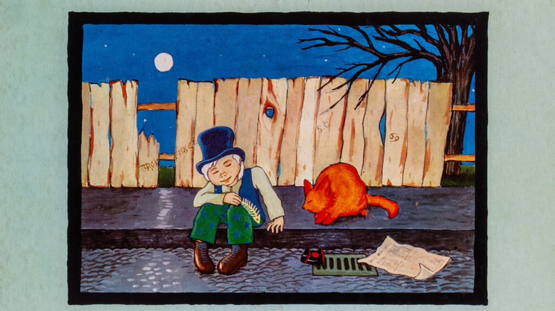 Album cover for Teaser and the Firecat, boy sat in street with red cat