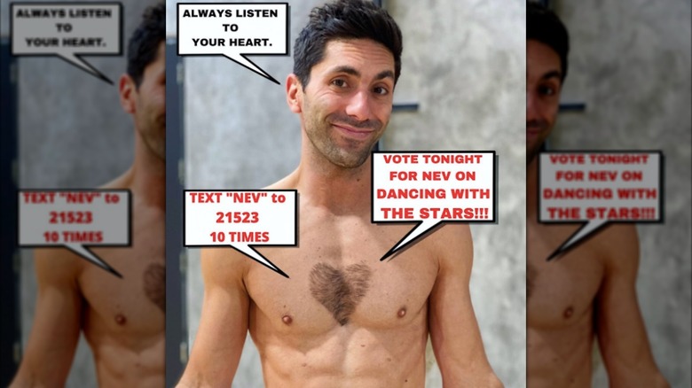 Nev Schulman displaying his recently shaved chest