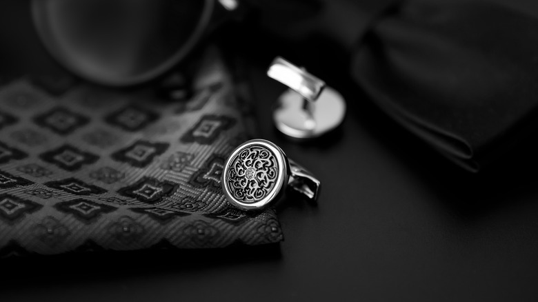 cufflinks on table