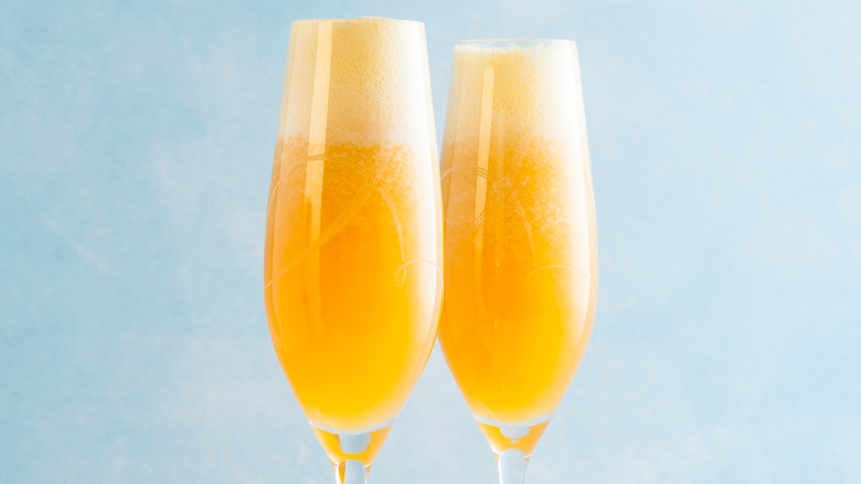 Two Bellini cocktails