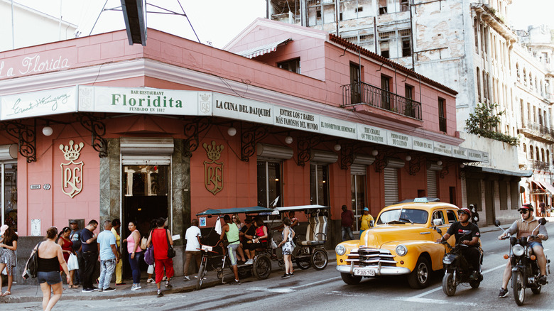 Outside the Floridita bar 