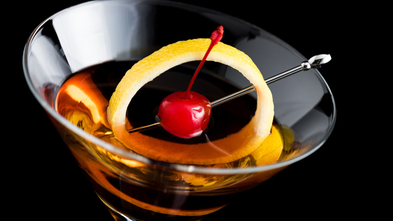 Rob Roy cocktail close up