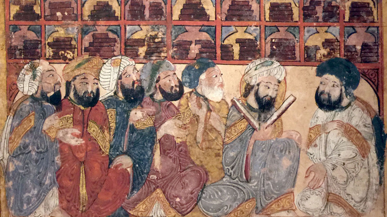 13th century illustration of Islamic scholars.