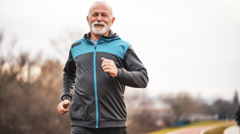 old man running