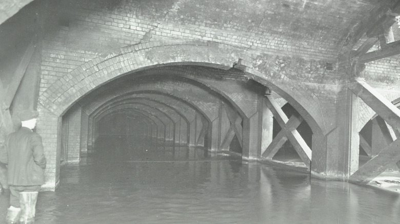 damaged interior of drainage in london
