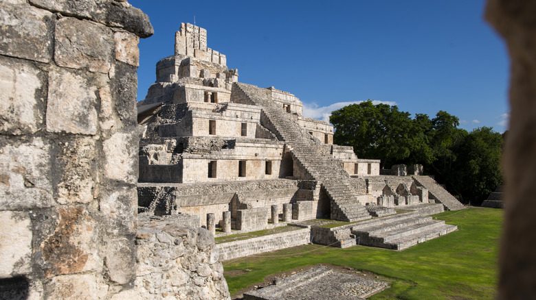 A temple at a Mayan archaeological site