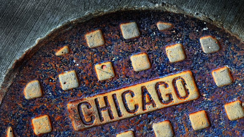 A manhole cover in Chicago