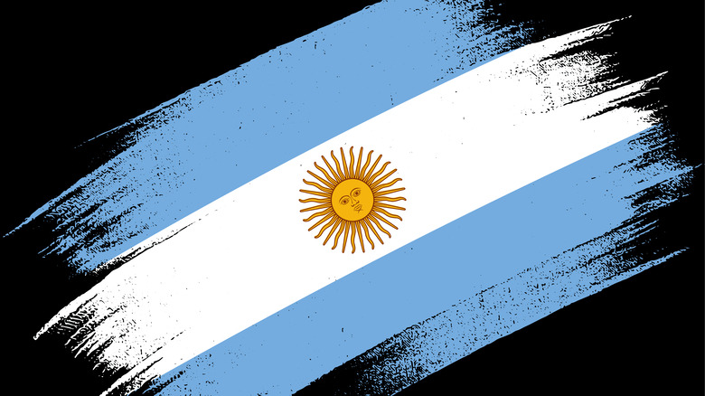 Illustration of Argentina's flag with sun