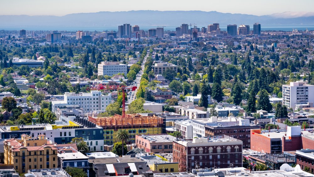 Aerial view of Berkeley and north Oakland