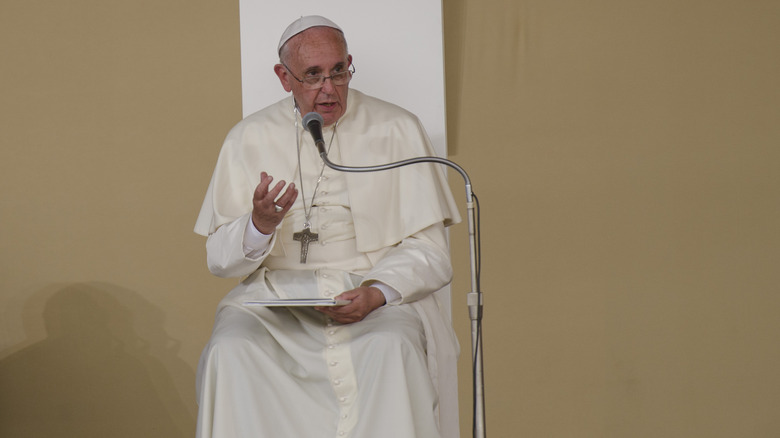 Pope Francis speaking