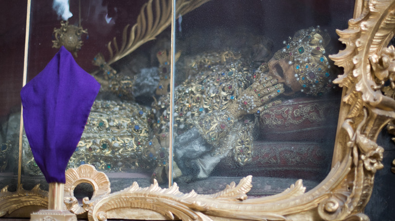 Remains of Saint Clemens inside the church of St. Mary's Assumption monastery in Furstenfeldbruck, German