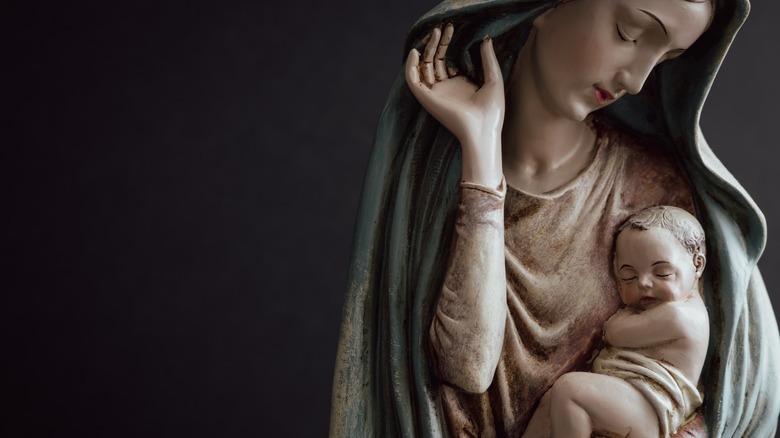 Madonna figure holding baby Jesus