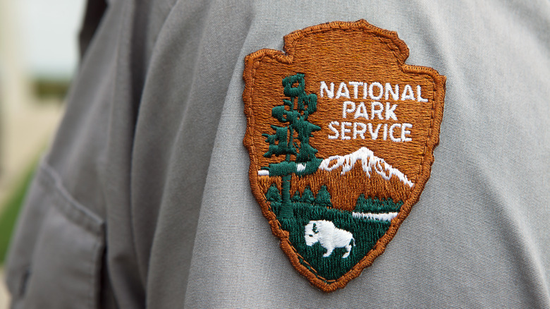 National Park Service patch on a ranger's uniform
