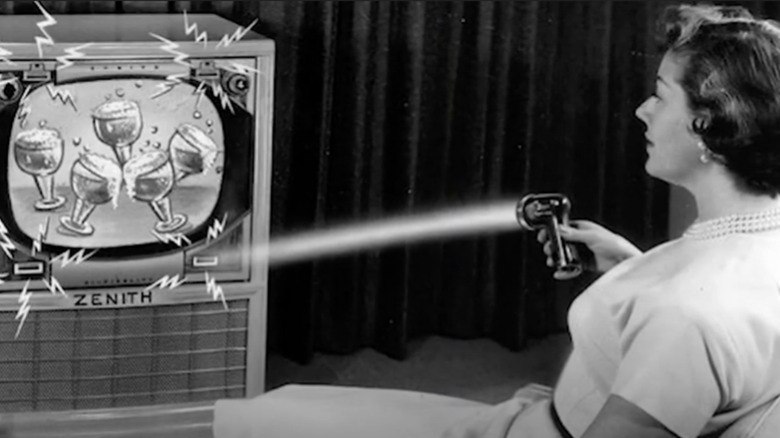 Woman using Flash-Matic remote