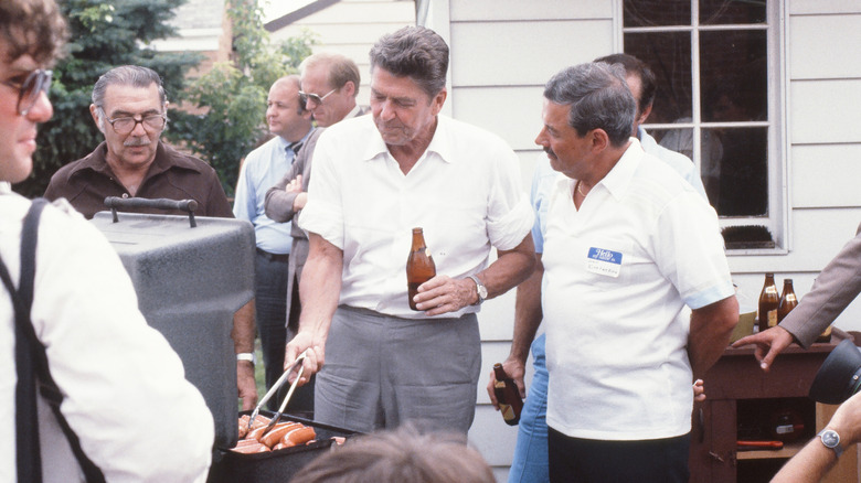 Ronald Reagan BBQing on the campaign trail