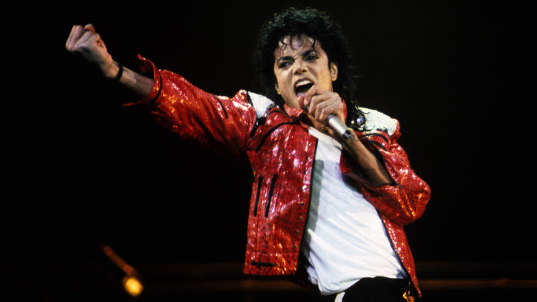 Michael Jackson singing and dancing