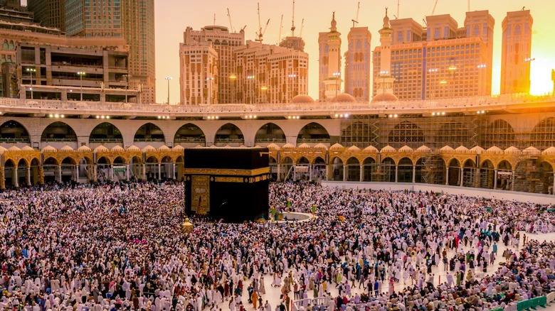 Worshippers praying at the Kaaba