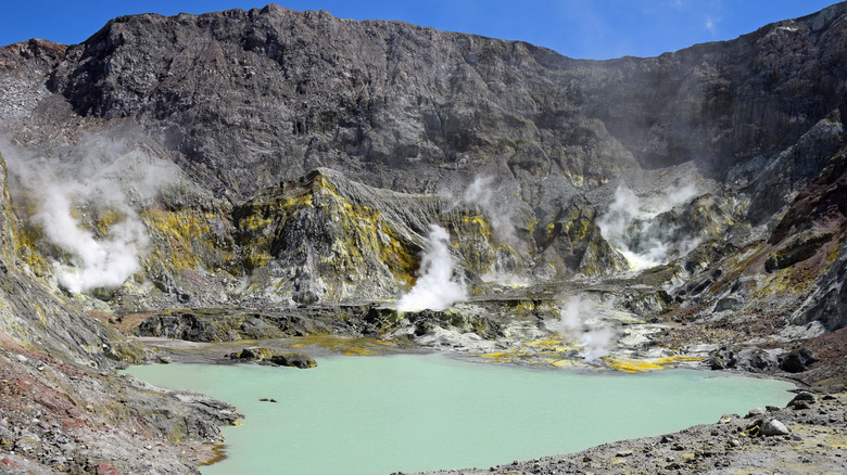 Whakaari Island crater 