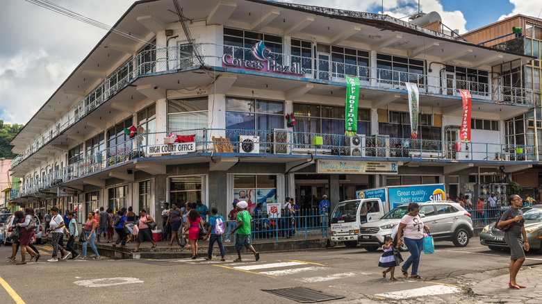 People walking in St. Vincent