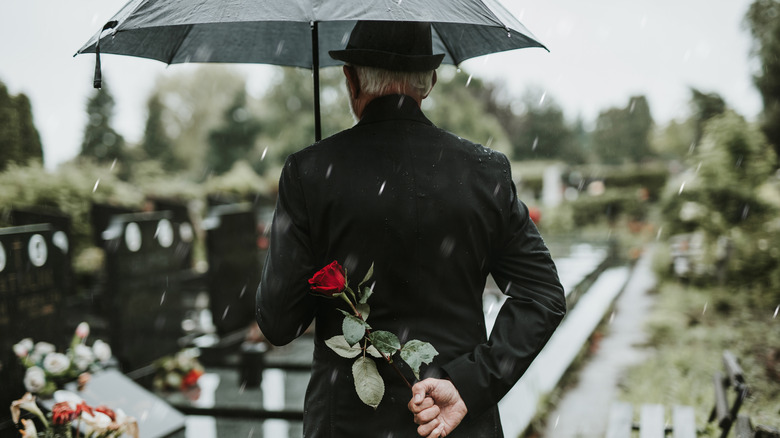 Man at cemetery 