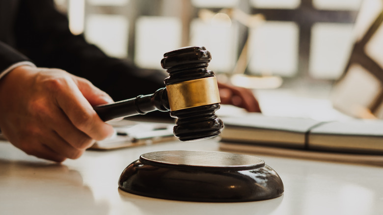 A judge's gavel being brought down