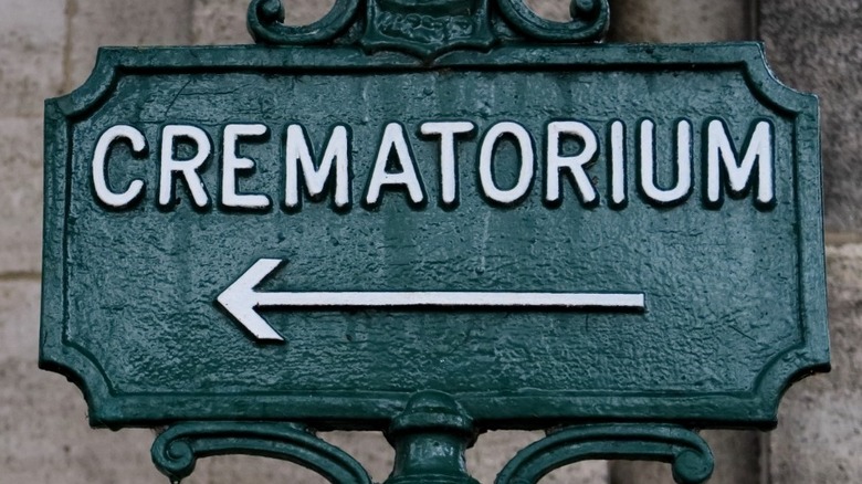 Crematorium sign