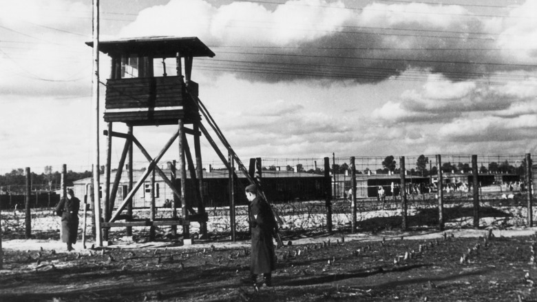 Guard tower at prisoner of war camp Stalag Luft III, 1943