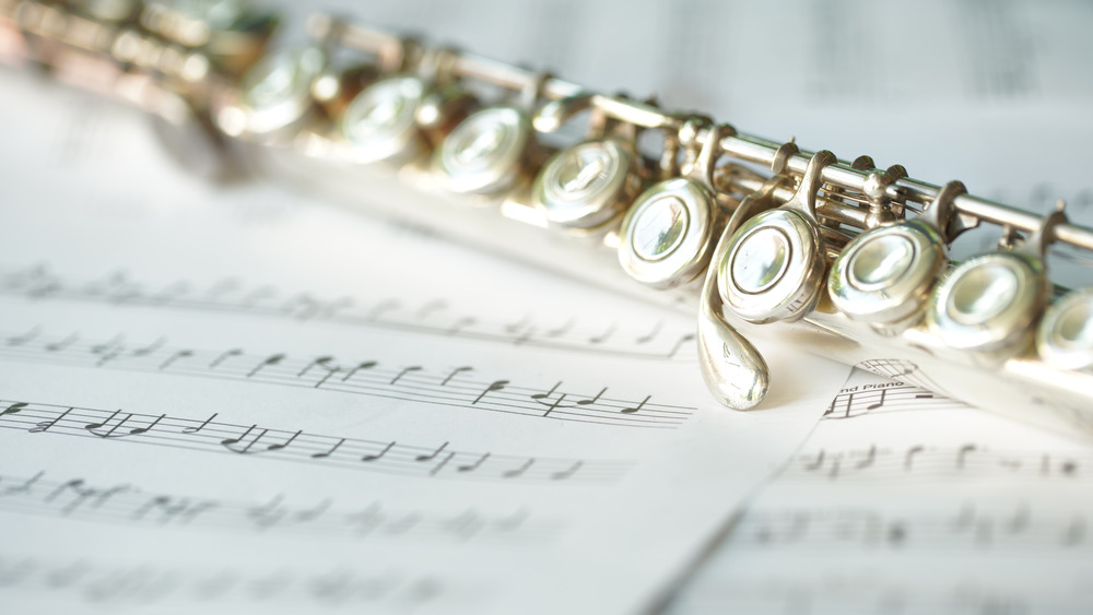 flute with sheet music