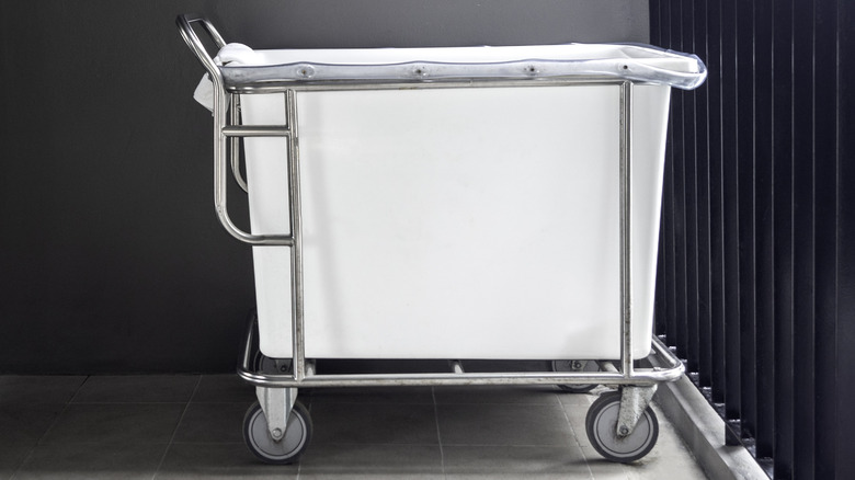 empty laundry cart