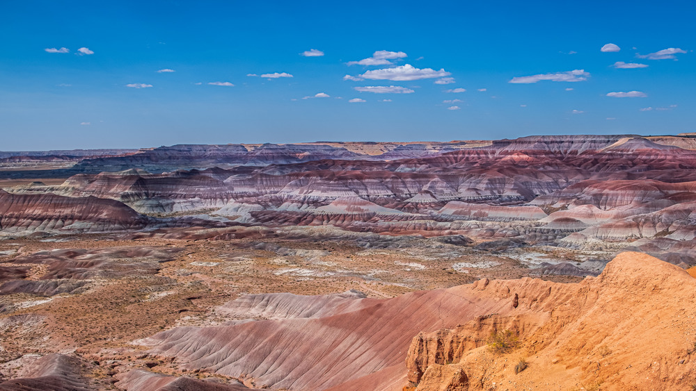 Winslow, Arizona's Little Painted Desert under blue sky