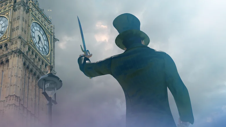 Homme de l'époque victorienne avec une épée et le Big Ben