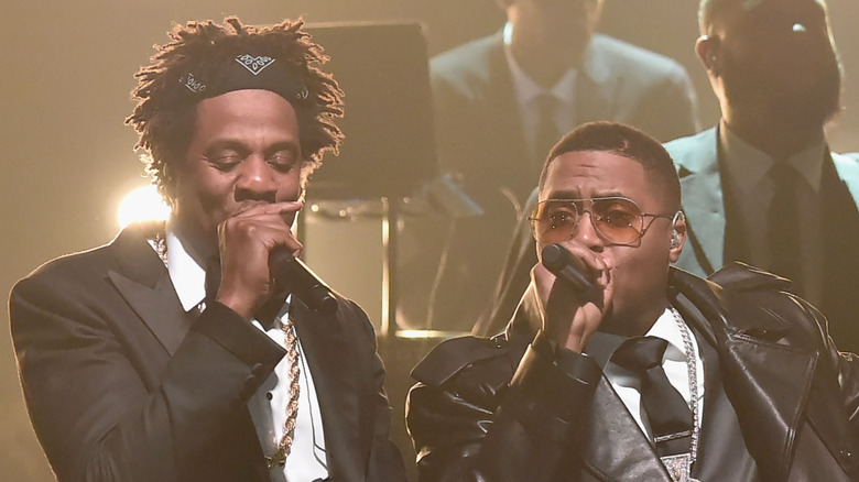 Jay-Z and Nas performing