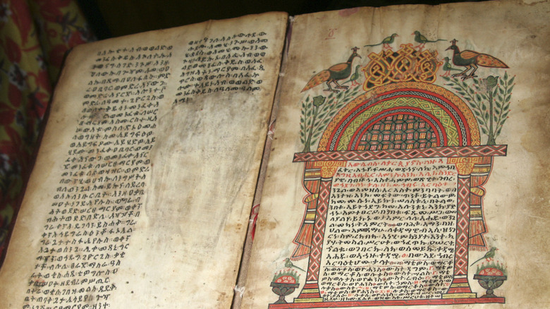 Ethiopian bible wide open