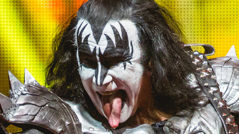Gene Simmons sticks tongue out