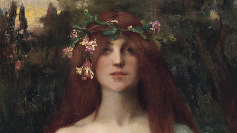 Nymph with a crown of flowers