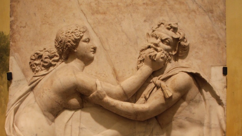 Nymph fights Satyr