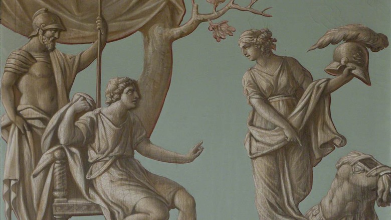 Thetis giving armor to her son Achilles