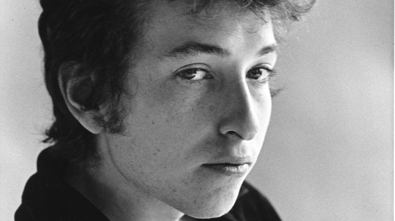 Bob Dylan in black and white