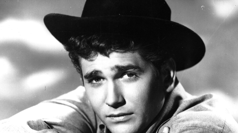 Michael Landon looking serious