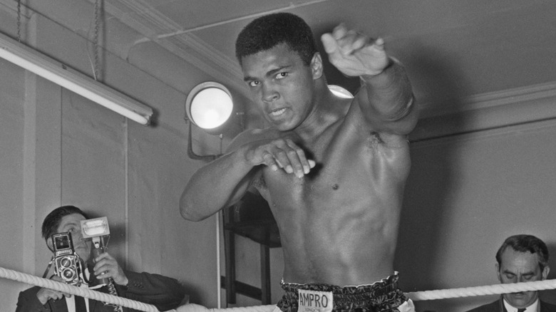Muhammad Ali in the ring training 