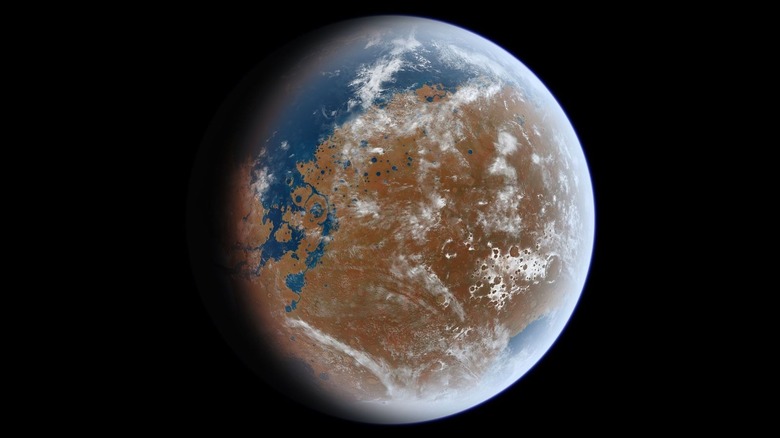 Artist's impression of watery Mars