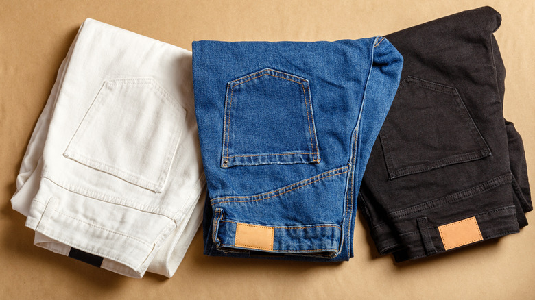 folded jeans