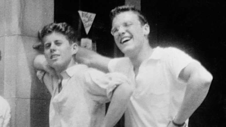 JFK posing with Lem Billings