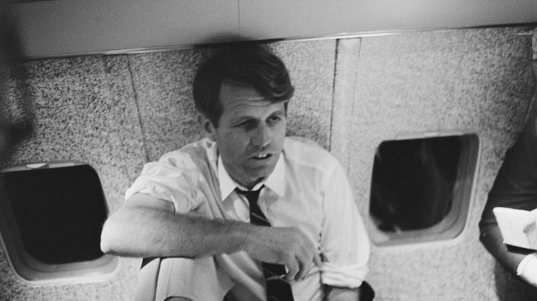 Bobby Kennedy on a plane