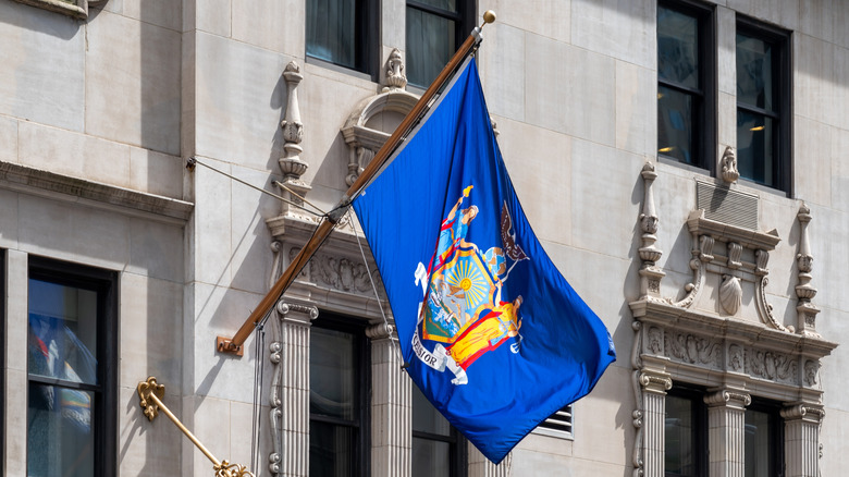 New York state flag hanging