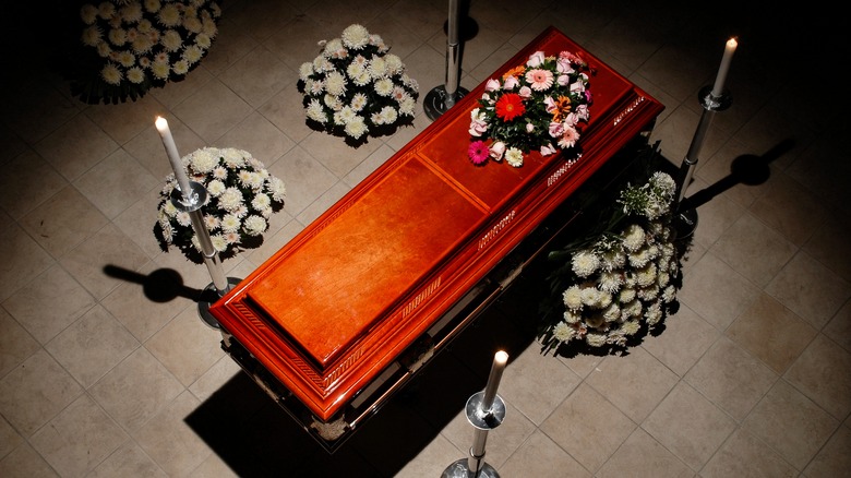 wooden coffin