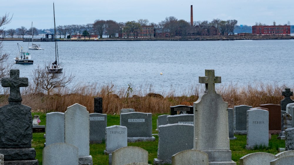 Hart Island seen from City Island, New York City